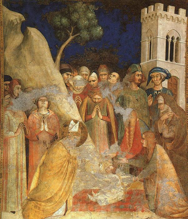 Simone Martini The Miracle of the Resurrected Child Norge oil painting art